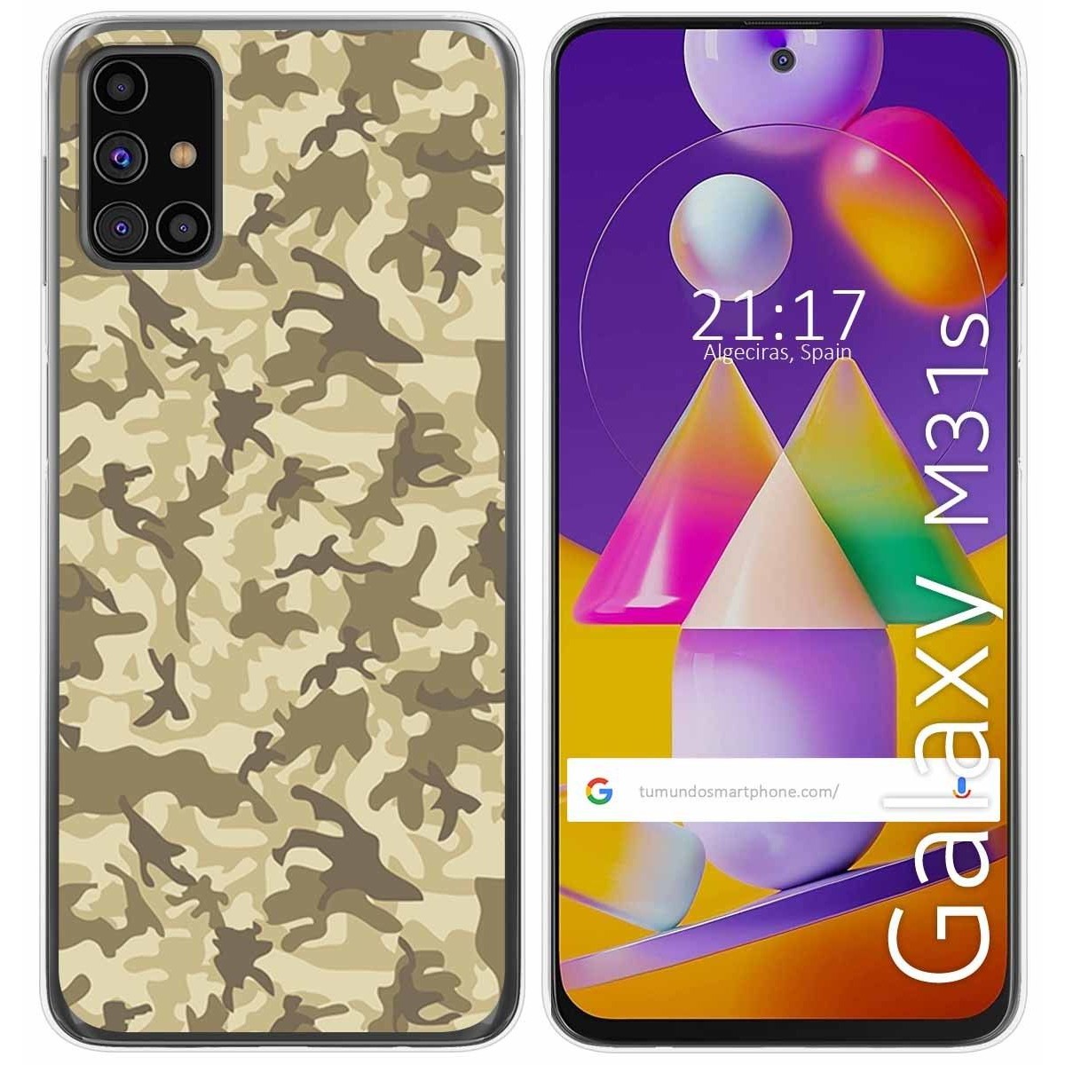 Tumundosmartphone Funda Gel Tpu para Samsung Galaxy M31s diseño Sand Camuflaje Dibujos