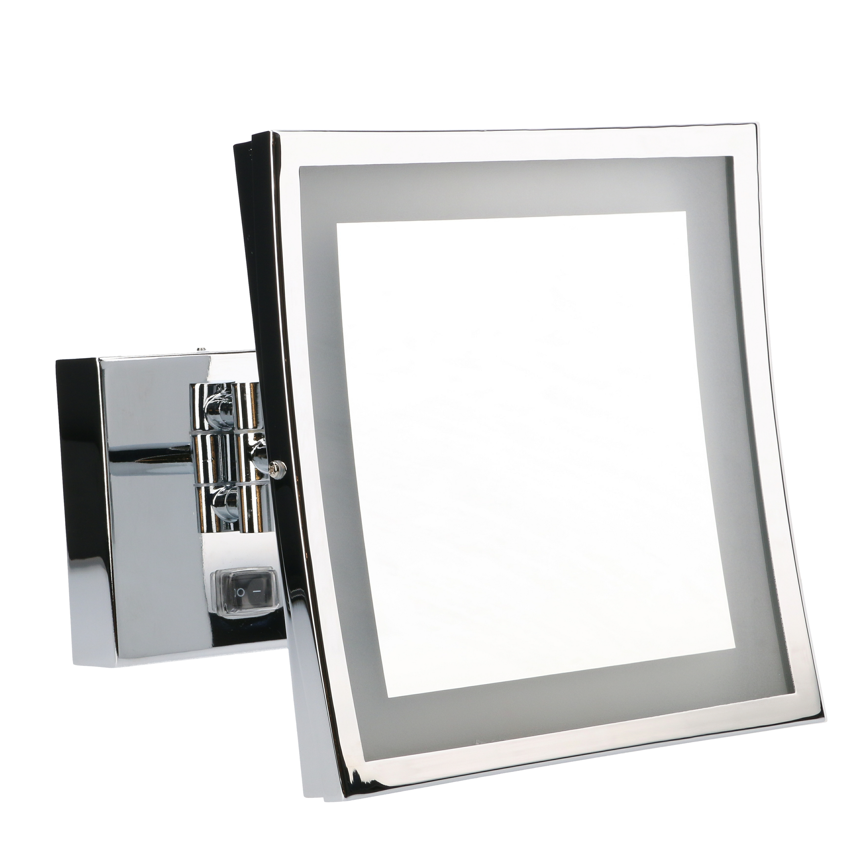LEDS C4 Espejo de Aumento para Maquillaje con Luz LED. Espejo Retroiluminado para Baño con Brazo Extendible y Ajustable. Cromo