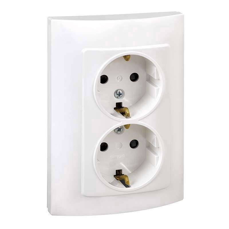 Simon doble base enchufe con tt blanco serie 10 f1091459030