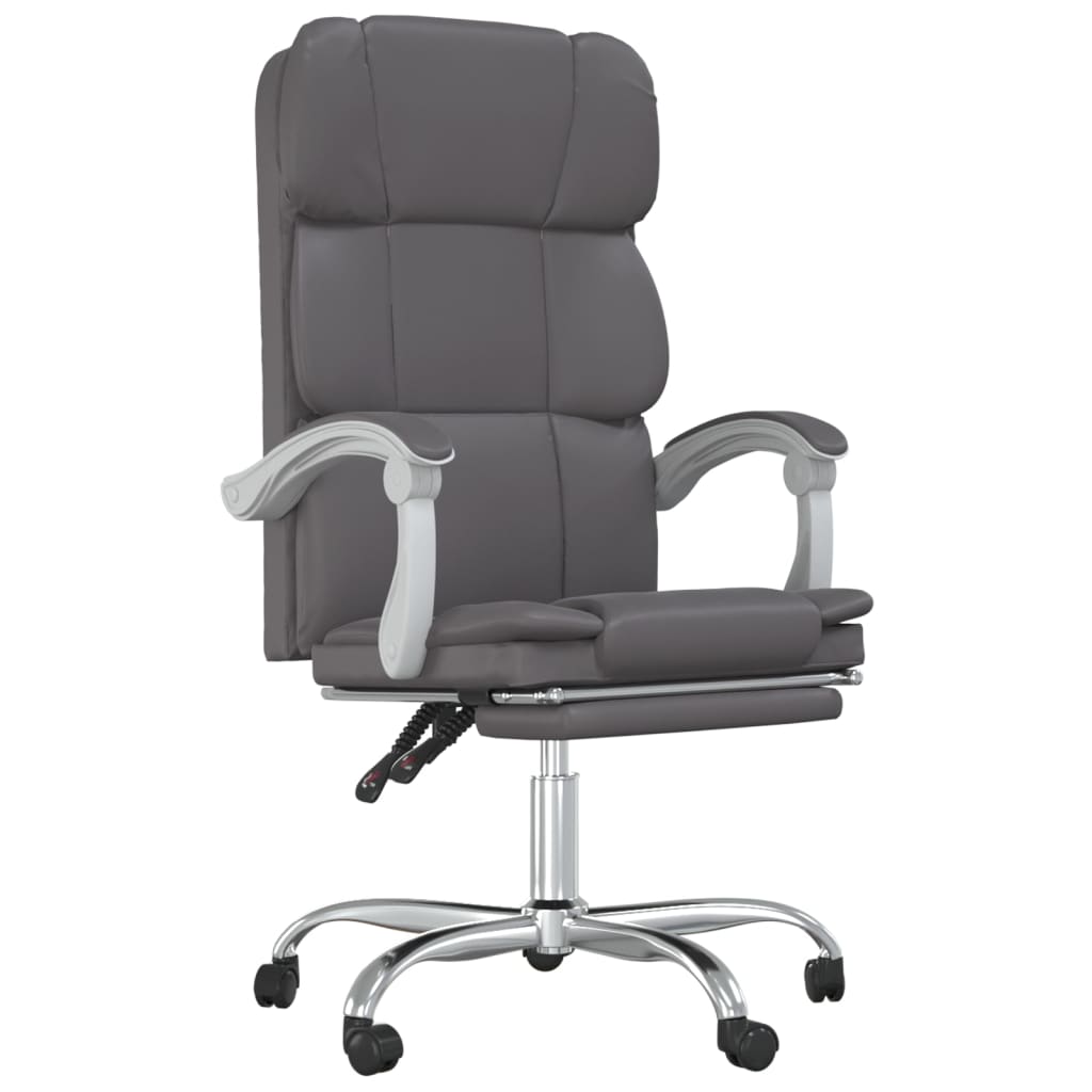 vidaXL Silla de oficina reclinable cuero sintético