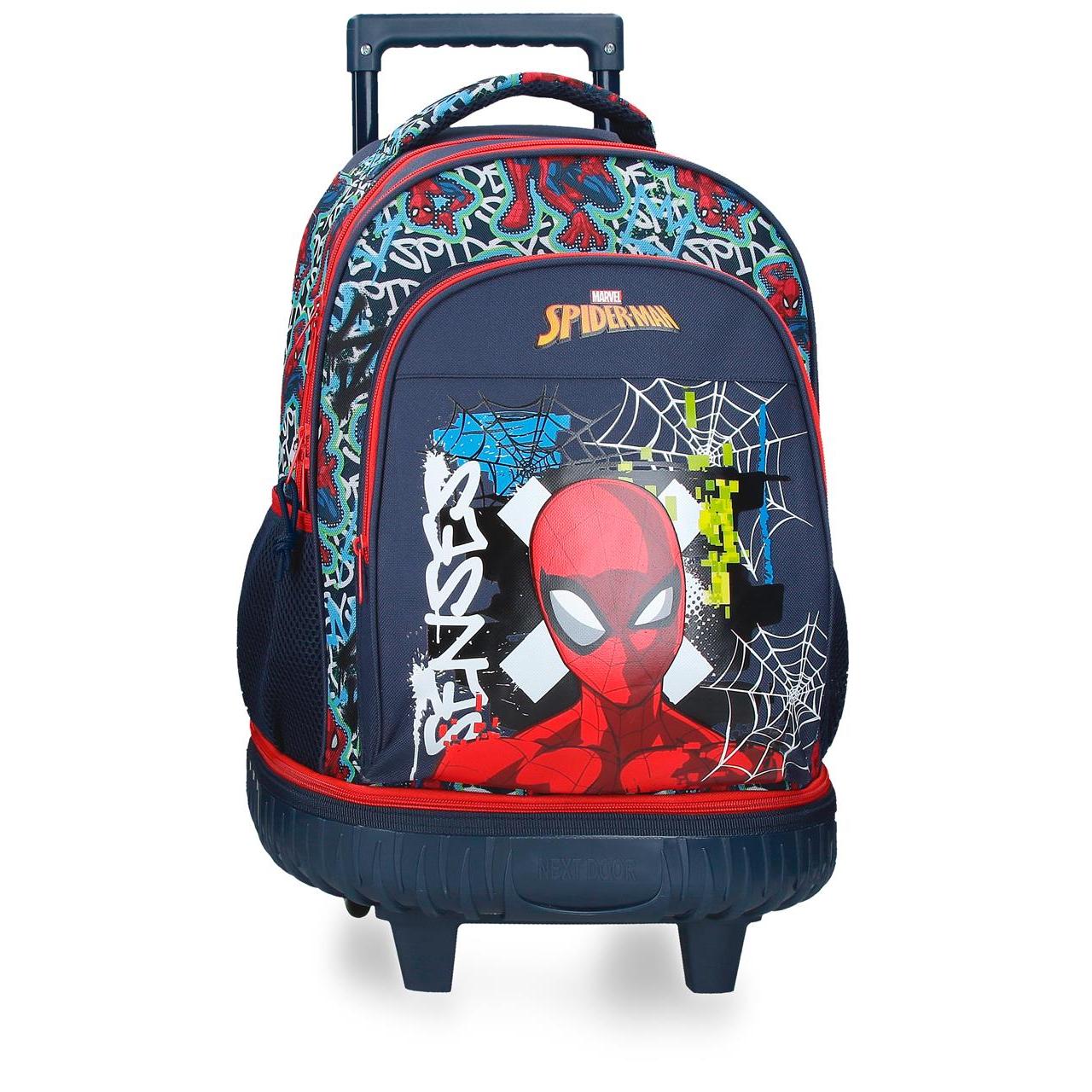 Mochila compact desmontable Grafity Of Spiderman Marino 32 cm x 43 cm x 21 cm