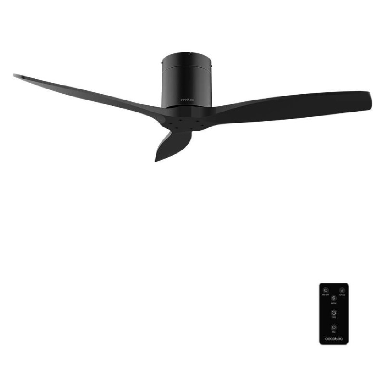 Cecotec Ventilador de Techo con Mando a Distancia de 52" EnergySilence Aero 5400 Classic Black&Black. Motor DC 40W, 3 Aspas