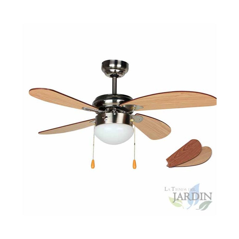 SUINGA Ventilador de Techo Orbegozo | Luz LED | 4 Palas | 95 cm | Ideal para Espacios Pequeños | Aire Fresco y Silencioso