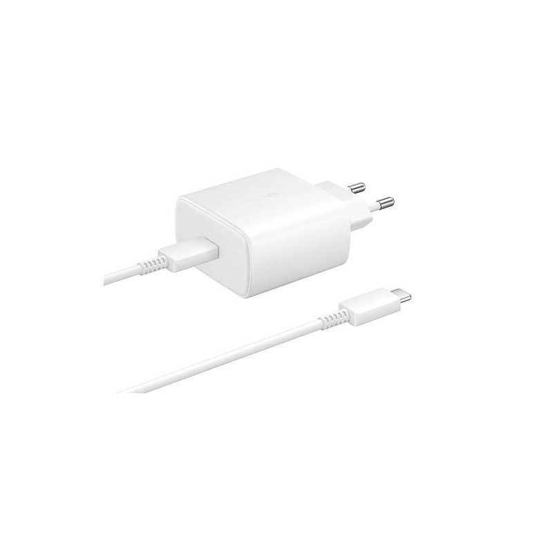 Cargador Samsung EP-TA845XW de 45W con Cable USB C Blanco Carga Rápida