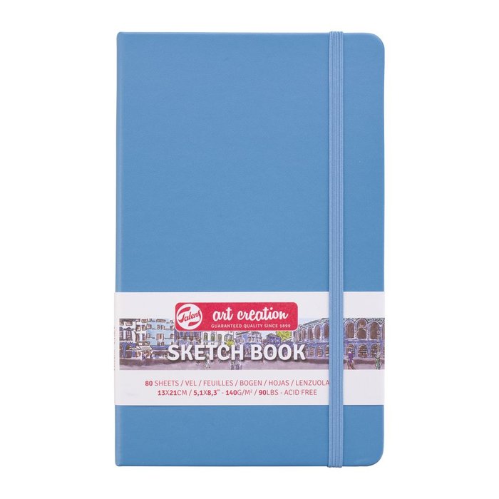TALENS CUADERNO BOCETOS 13X21CM 140G 80 HOJAS AZUL LAGO BLOC TAC 13x21x2 Cms.