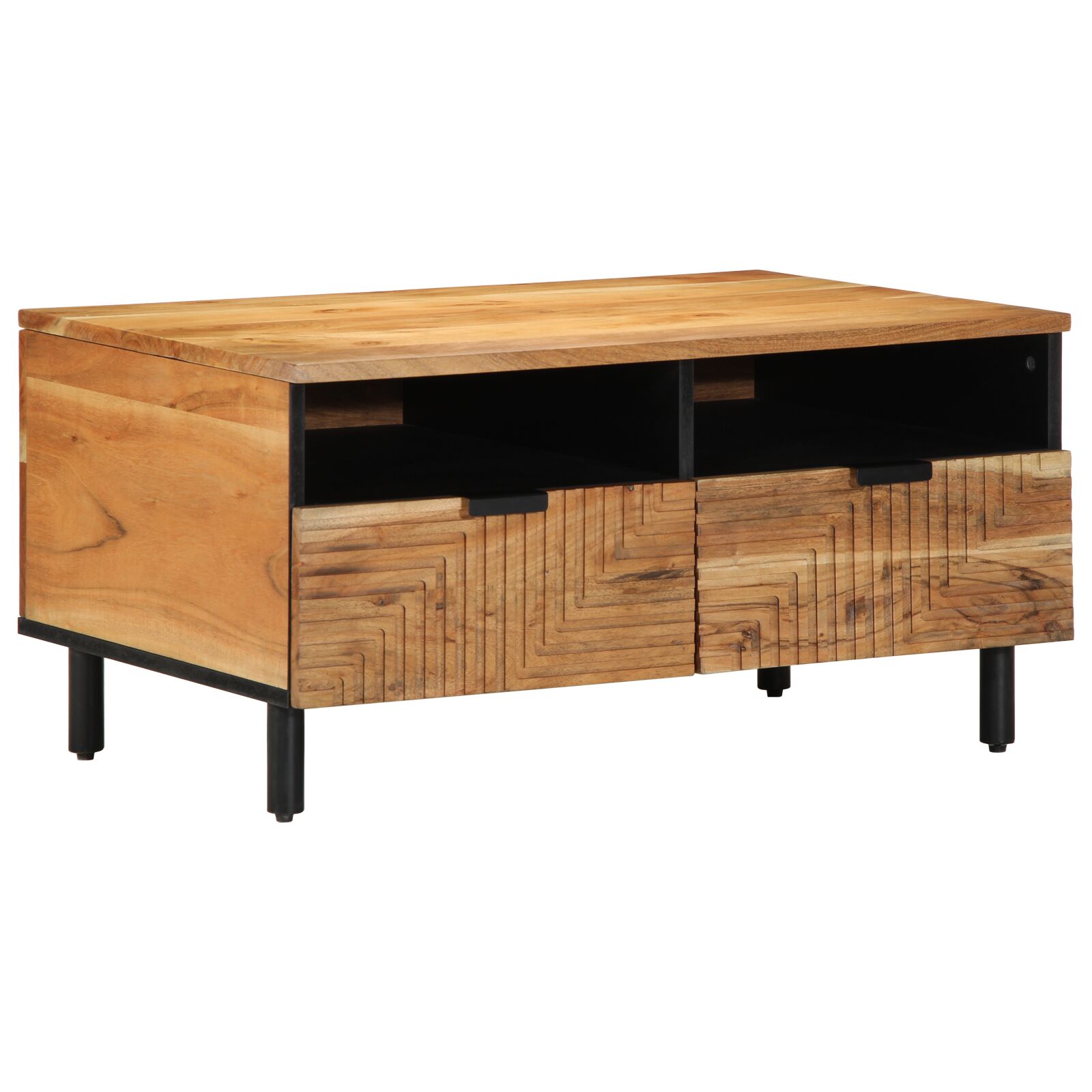 mesa de café vidaXL 80x54x40 cm de madera maciza de acacia