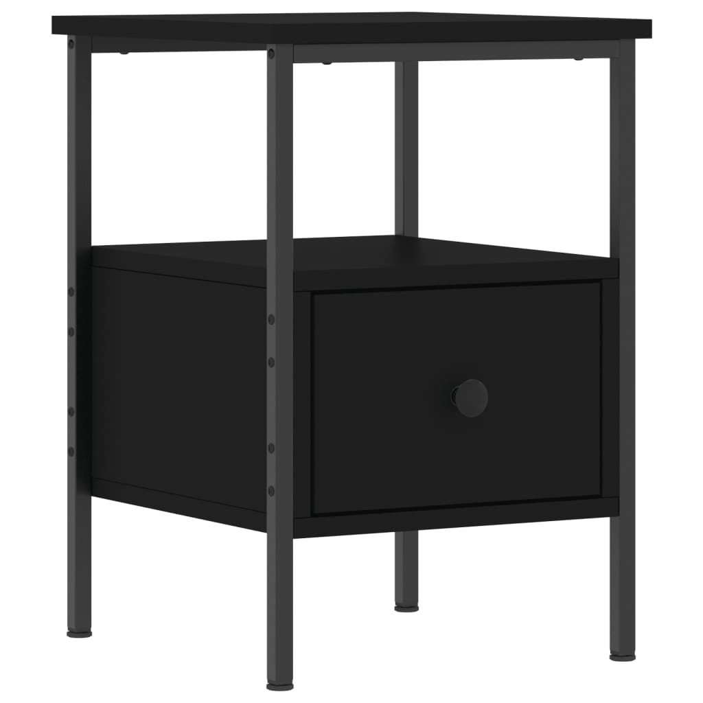 Vidaxl Mesita de Noche de Madera de Ingeniería 34x36x50 Cm Negro