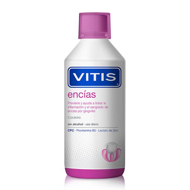 Vitis - Enjuague bucal VITIS COLUTORIO ENCIAS 500 ml formulado específicamente para prevenir la inflamación gingival, reducir el sangrado y inhibir la placa bacteriana, uso diario sin aclarado