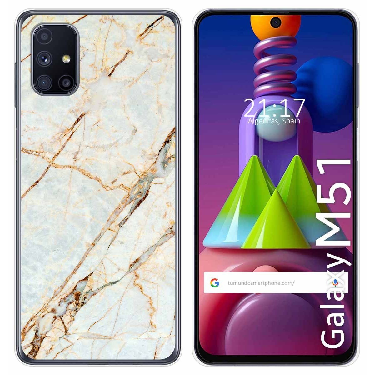 Tumundosmartphone Funda Gel Tpu para Samsung Galaxy M51 diseño Mármol 13 Dibujos