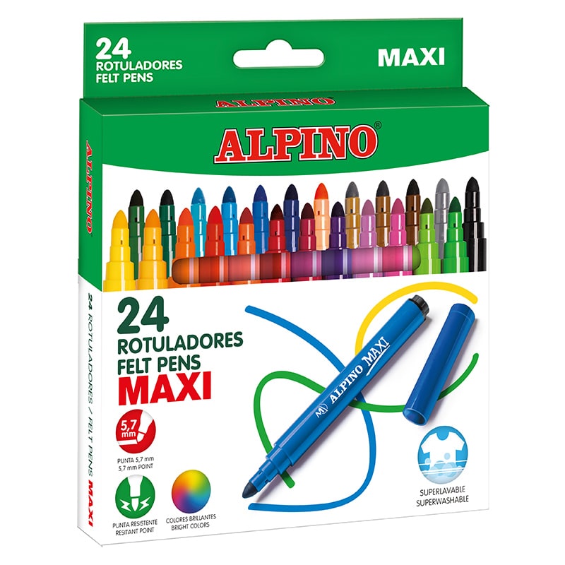 Alpino Pack de 24 Ceras PlastiAlpino para Niños - Material