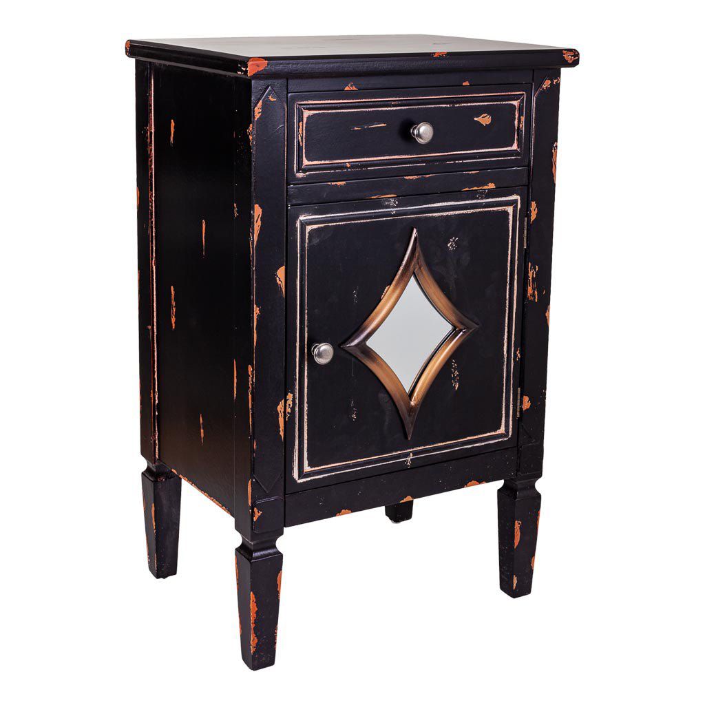 Mesita De Noche De Madera 1 Cajon Y 1 Puerta 36x48x76cm, El mejor complemento para tu hogar