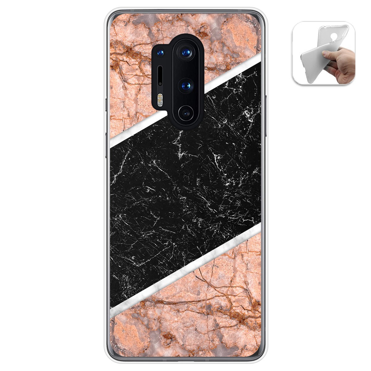 Tumundosmartphone Funda Gel Tpu para Oneplus 8 Pro diseño Mármol 07 Dibujos