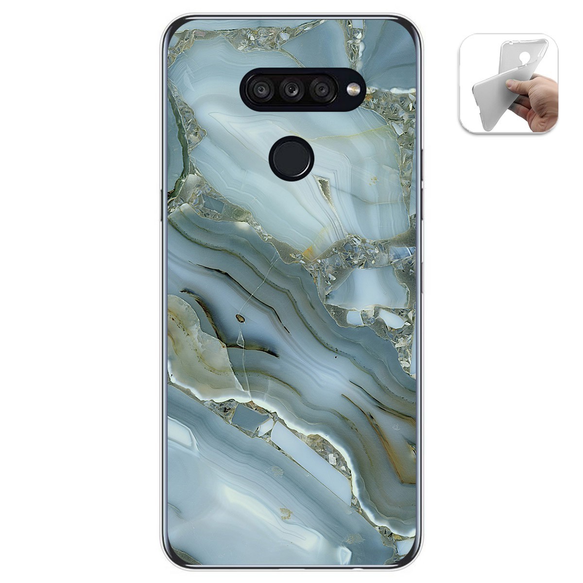 Tumundosmartphone Funda Gel Tpu para Lg K50S diseño Mármol 09 Dibujos