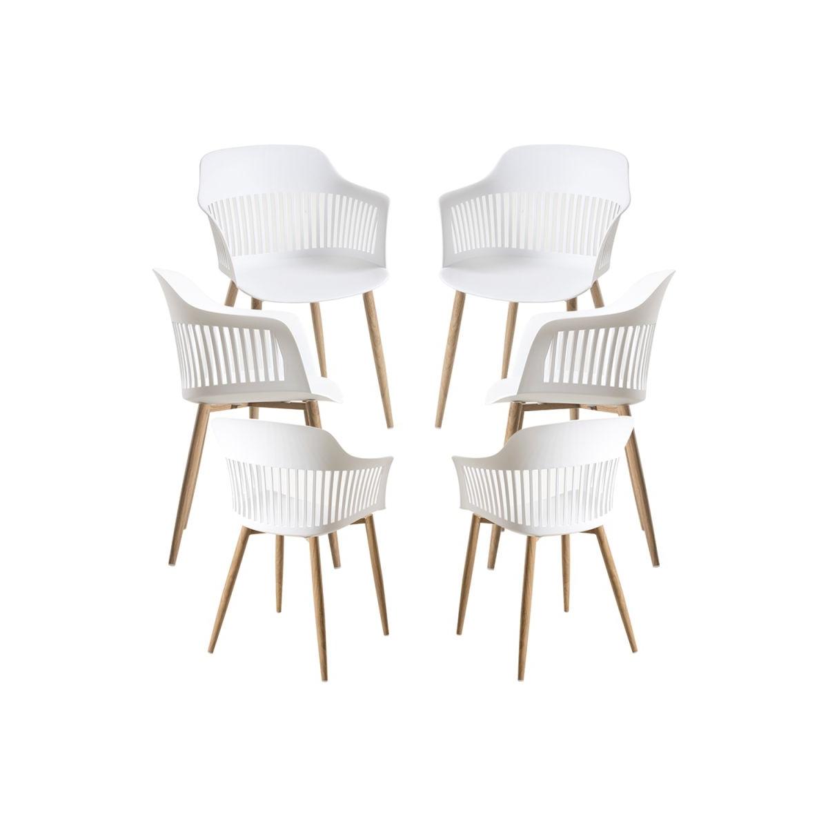 Regalos Miguel - Packs Sillas Comedor - Pack 6 Sillas Lisy - Blanco