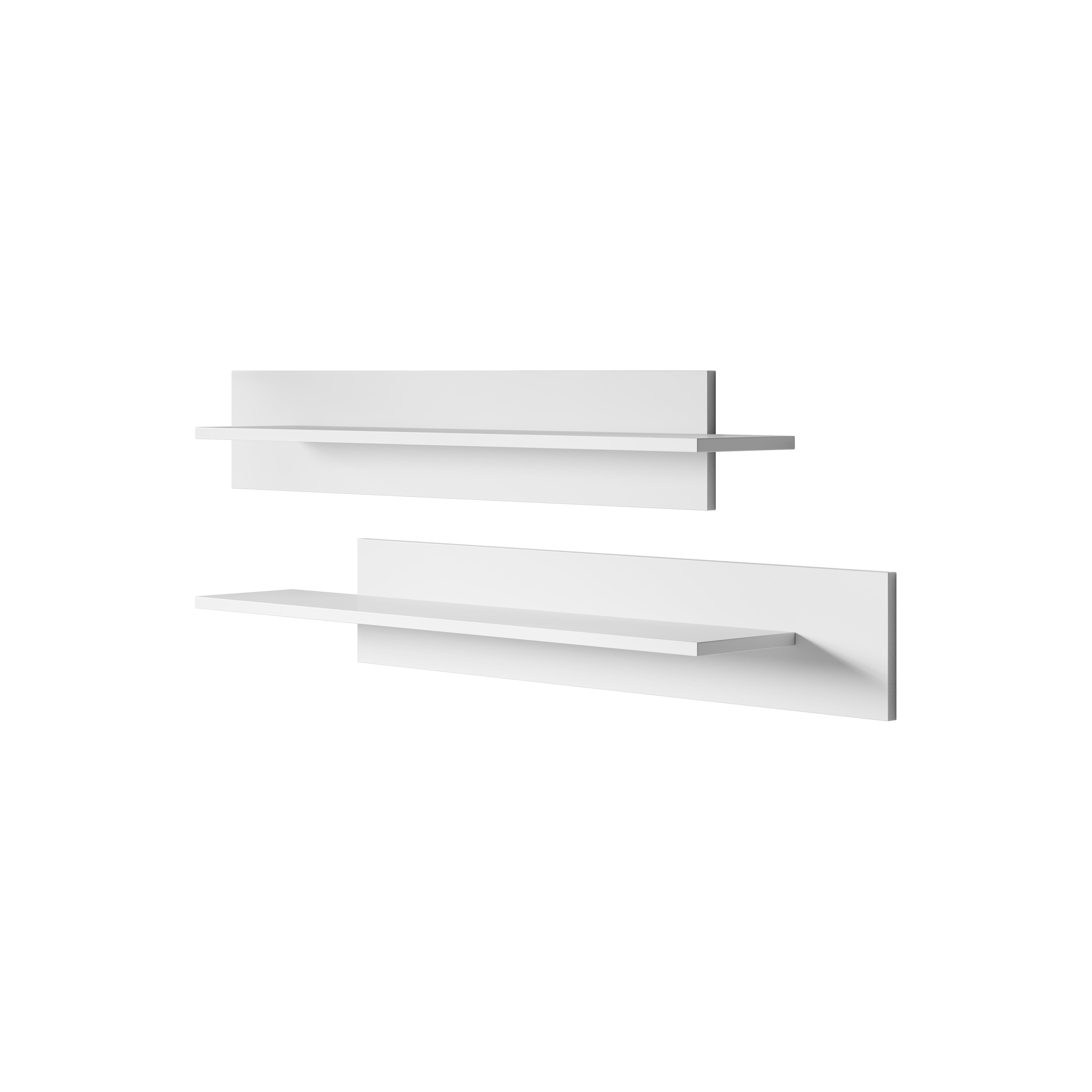 MB Muebles Bonitos - Set 2 Estantes de Pared Colgantes, Largo 100cm, Blanco y Sonoma, Acabado Mate, Modelo Estela
