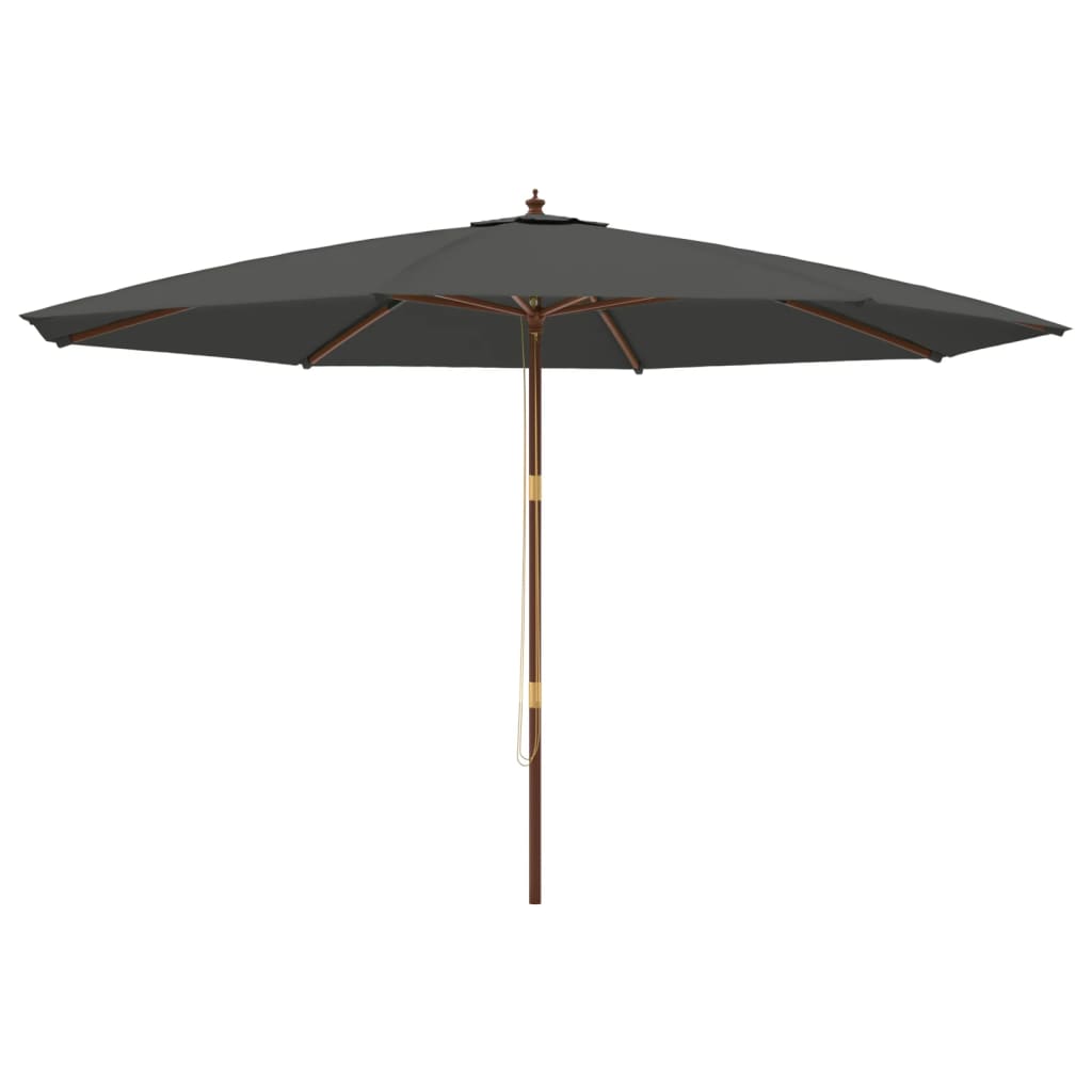 vidaXL Sombrilla jardín con poste de madera gris antracita 400x273 cm