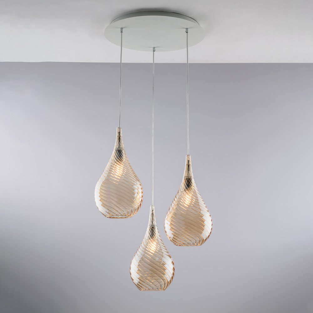 Lámpara moderna bombilla Pluvia 3 Luces E27