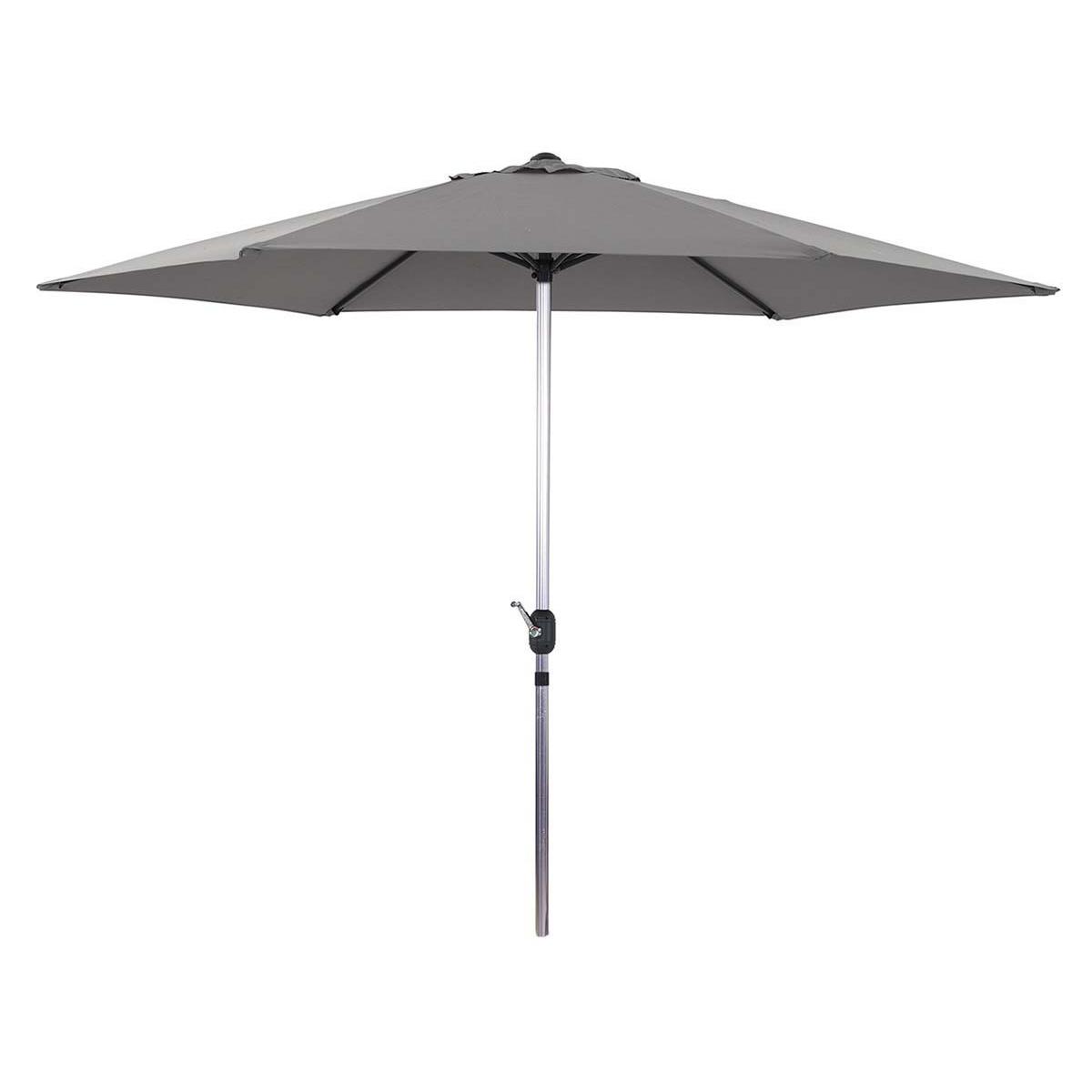 Habitat y Jardin - Parasol de jardín de aluminio - Sol - Circular - Ø 3m - gris