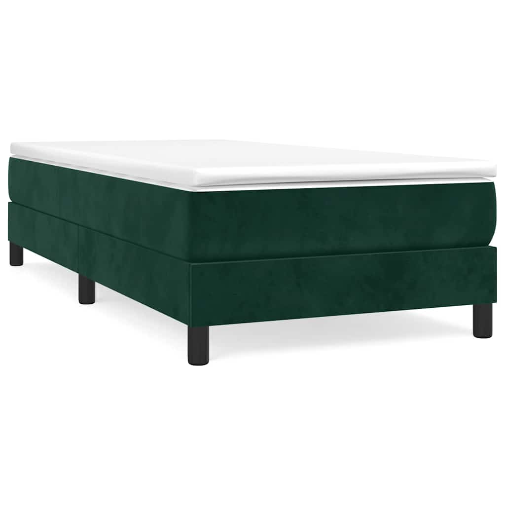 vidaXL Estructura de cama con somier terciopelo verde oscuro 90x190cm