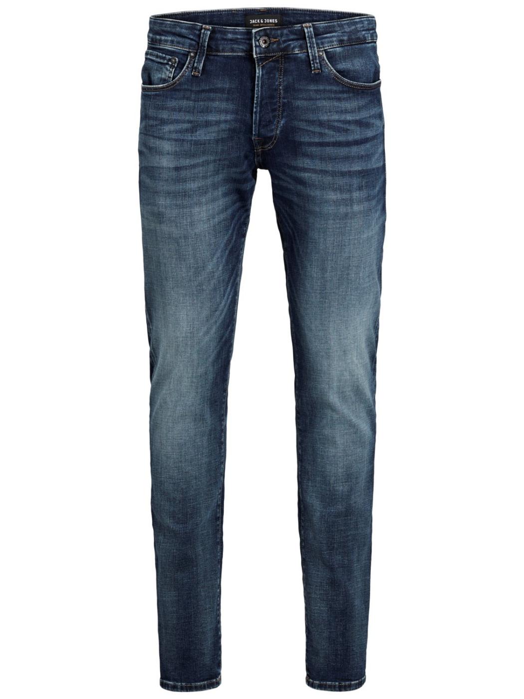 Vaquero Jack/df01jones Glenn Noos Azul Oscuro Slim Fit Cinco Bolsillos Marca Bordada Hombre-t