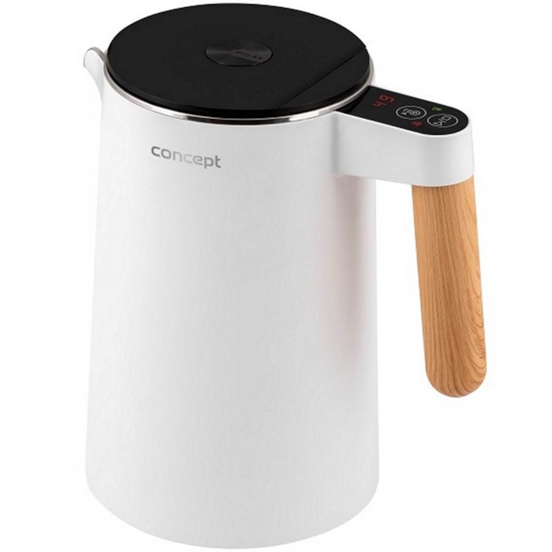 Hervidor de acero inoxidable blanco 1,5 l Sal y pimienta Concepto RK3300