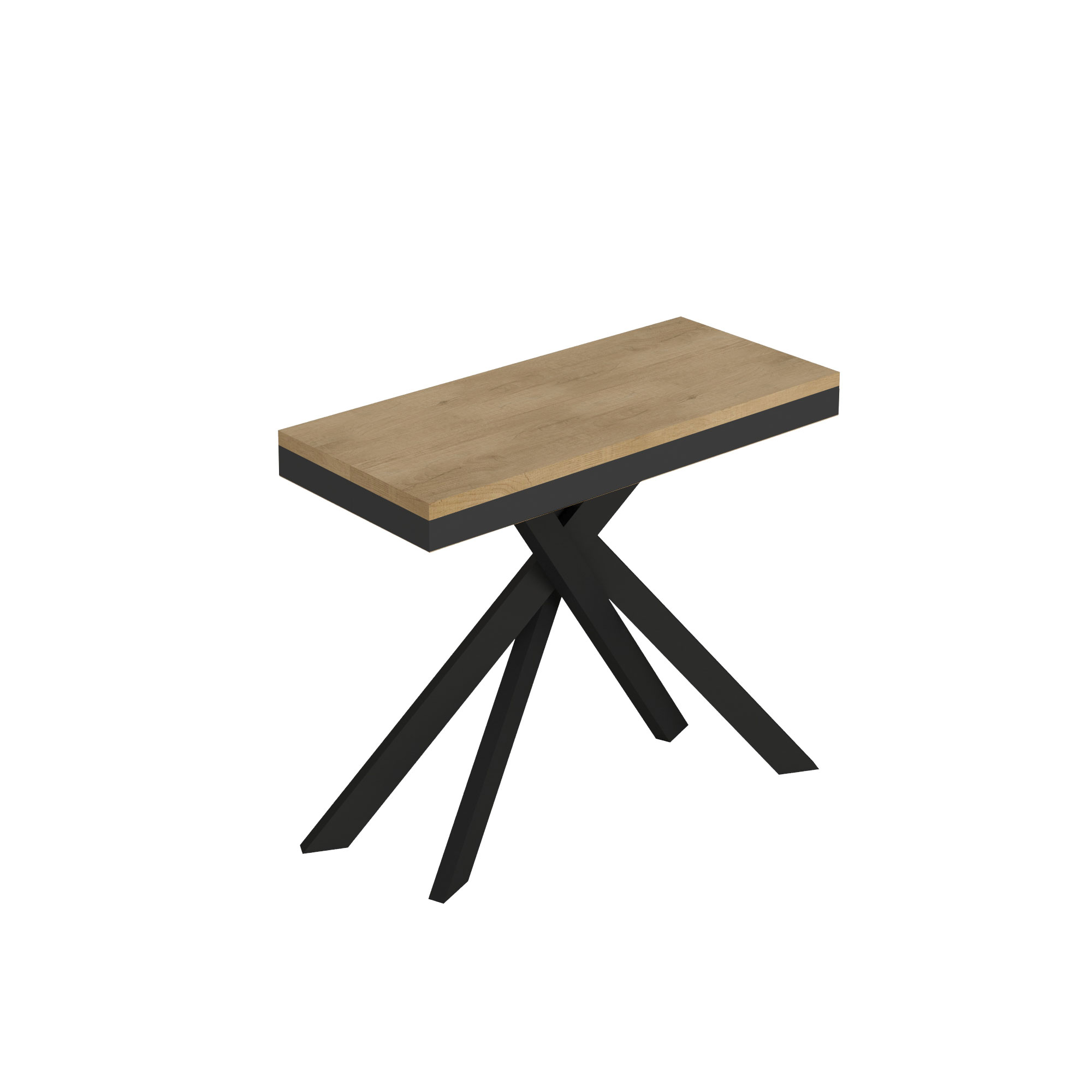Consola extensible 90x40/300 cm Saki Evolution estructura roble natural antracita - Itamoby