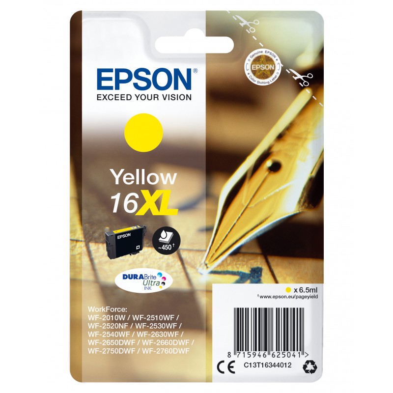 Epson - Pen and crossword Singlepack Yellow 16XL DURABrite Ultra C13T16344012