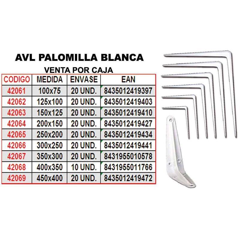 Avl palomilla blanca 400x350        1946-5 (caja 24 unidades)