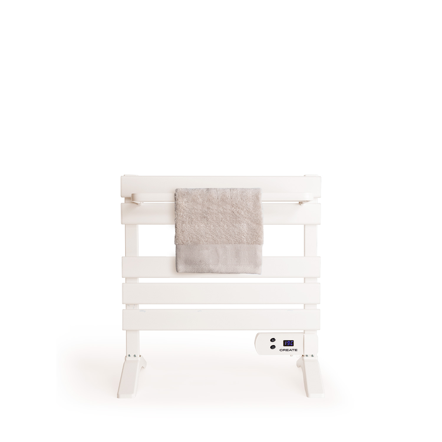 CREATE - Calefactor toallero eléctrico, temporizador, con accesorios (patas y estante adicional) - WARM TOWEL MINI 150W
