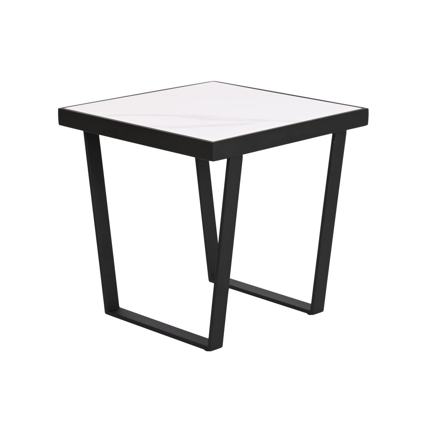 Mesita Auxiliar Metal Piedra Sinterizada 50X50X50 - Fijalo - El mejor complemento para tu hogar.