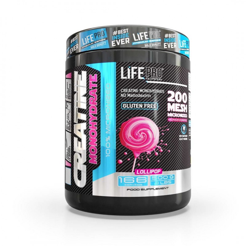 LIFE PRO NUTRITION CREATINE MONOHYDRATE 200MESH 500G - Creatina Monohidrato Microfiltrada - Sabores