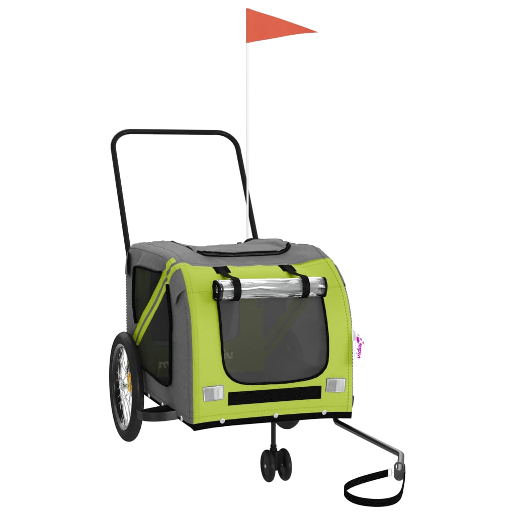 vidaXL Remolque de Bicicleta Mascotas Carrito Hierro Tela Oxford Color Amarillo,  Azul,  Gris y mas