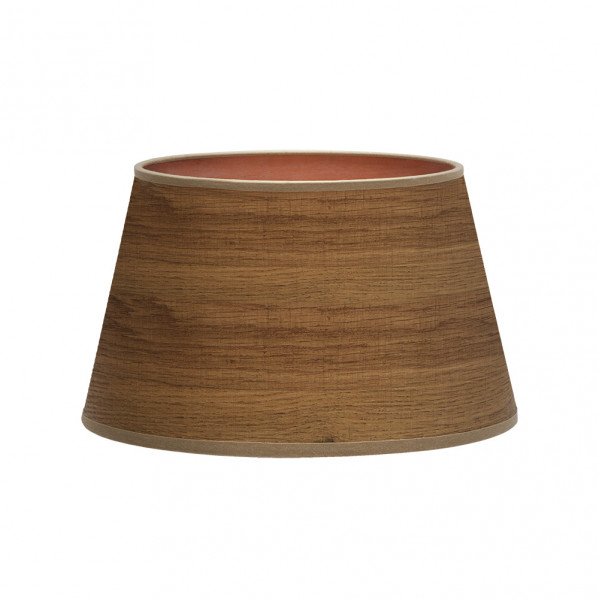 Pantalla salma e27 madera oscura 40dx30dx25h   conica abierta