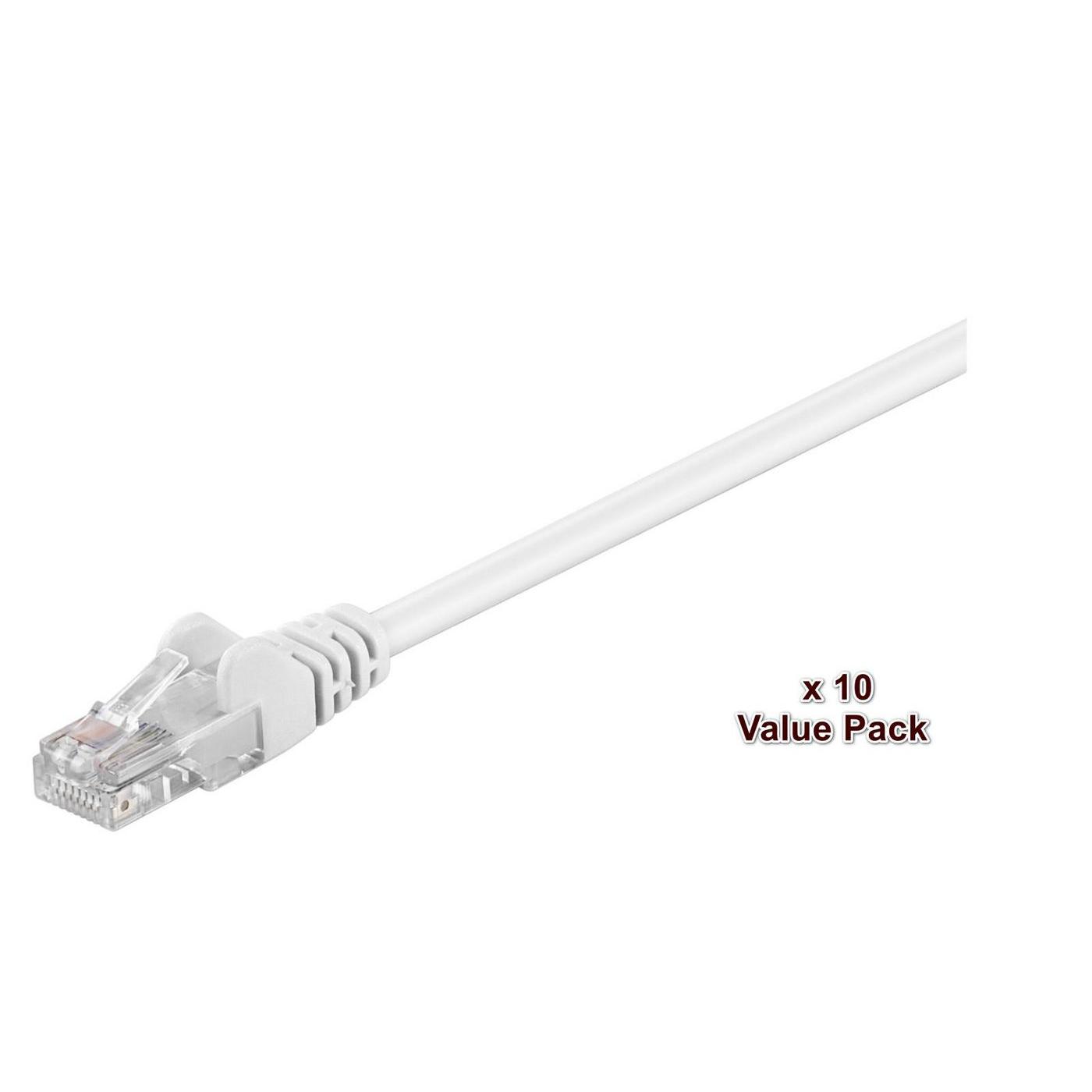 Microconnect Cable de Red U/UTP Cat5e Blanco 5m - Paquete de 10 Unidades
