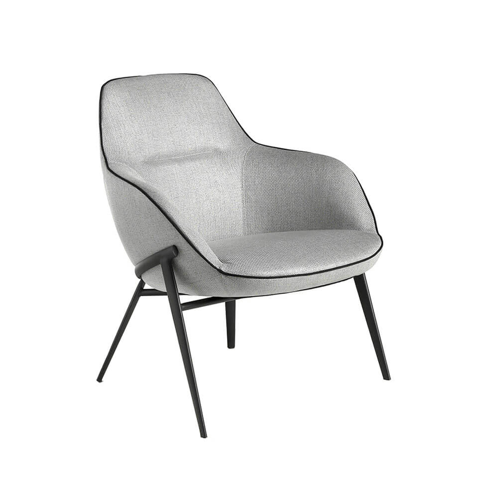 ANGEL CERDÁ 5065C Sillón confidente tapizado tela gris , Gris  Negro , Tela , 76 x 67 x 84 cm