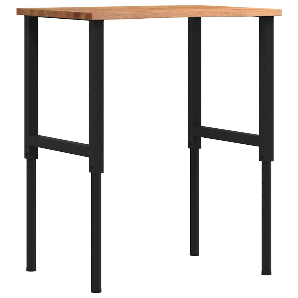 vidaXL Banco de trabajo madera roble  80x60x(71,5-98) cm