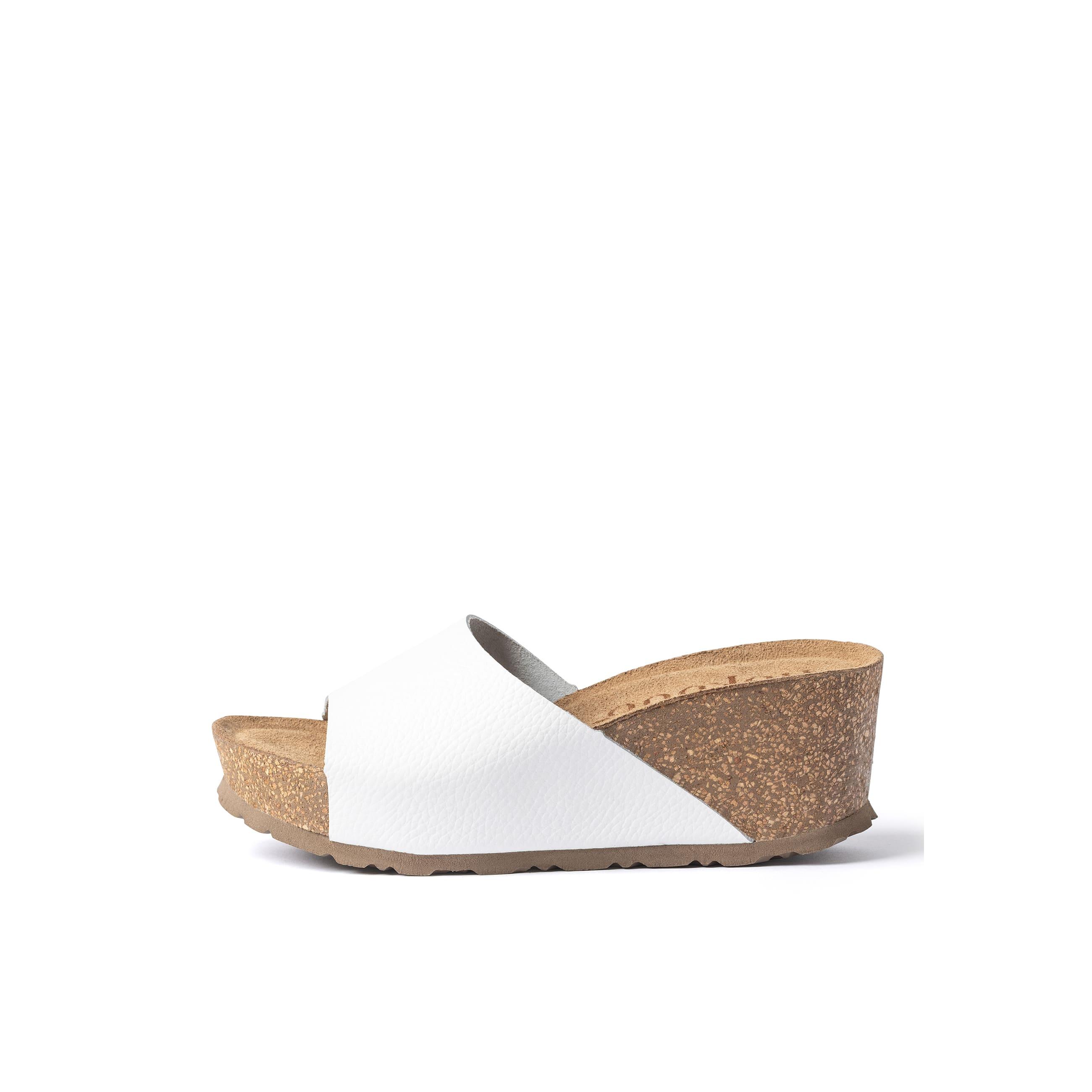 YOKONO Sandalia cuña BARI-265 BLANCO | Zapatos mujer Primavera-Verano | Piel vacuna  Opak | 6 CM