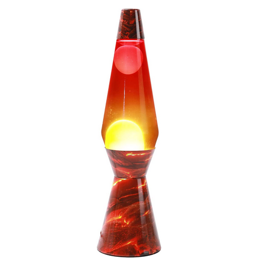 Lampada Lava Rainbow liquido trasparente base nera