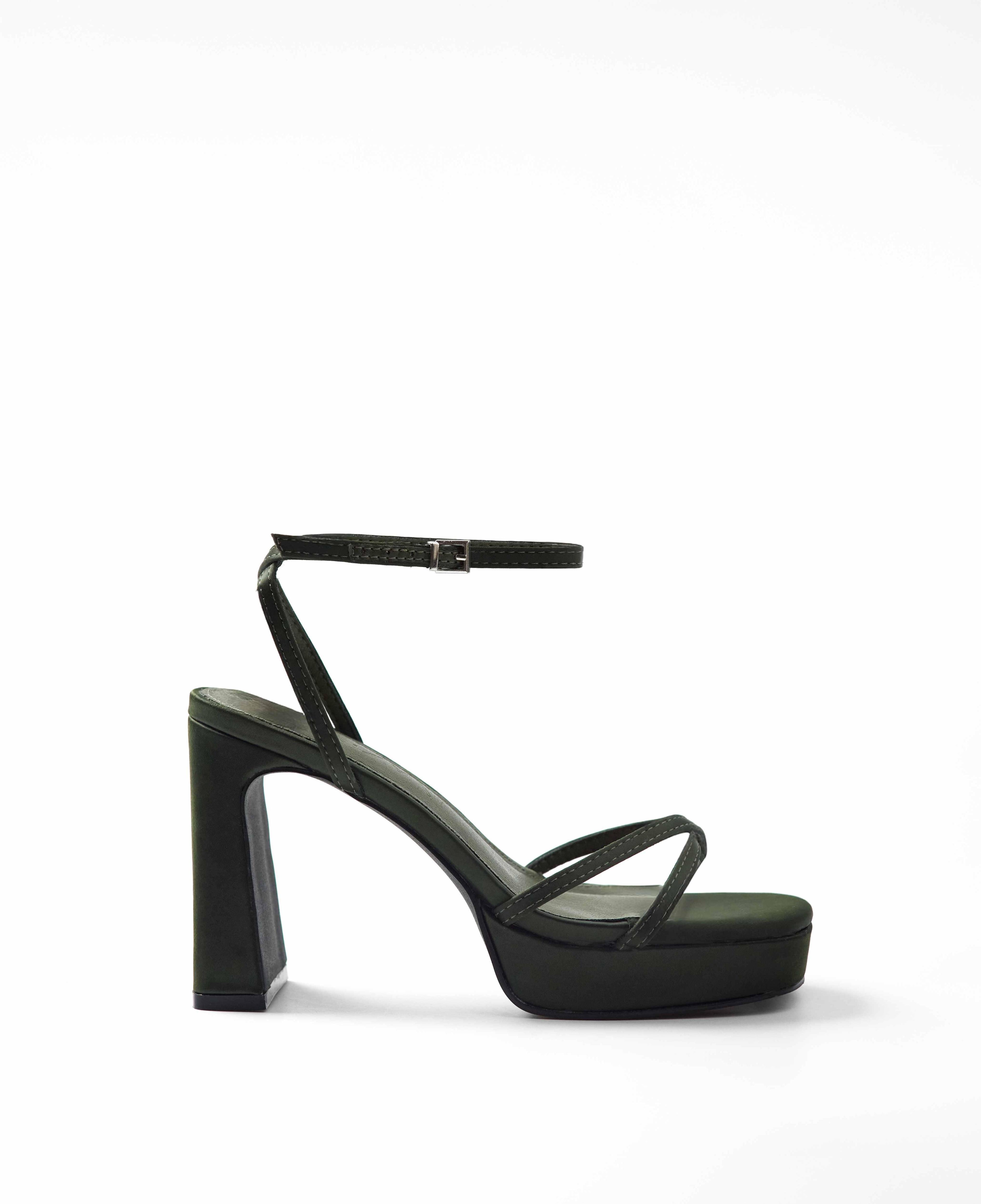 Mim Shoes GRETA OLIVA SATIN Sandalia de tacón Mujer 15068423291266