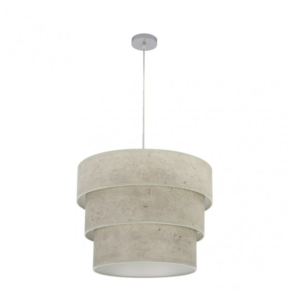 Colgante triple smile 3xe27 niquel/madera gris regx50x50 cm