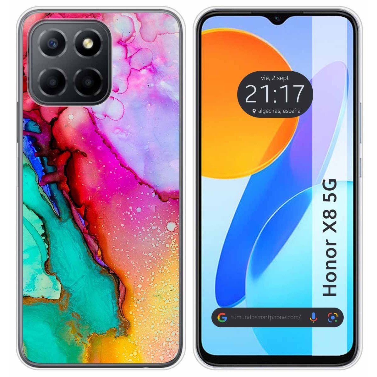 Tumundosmartphone Funda Silicona Huawei Honor X8 5G Mármol 15 Dibujos