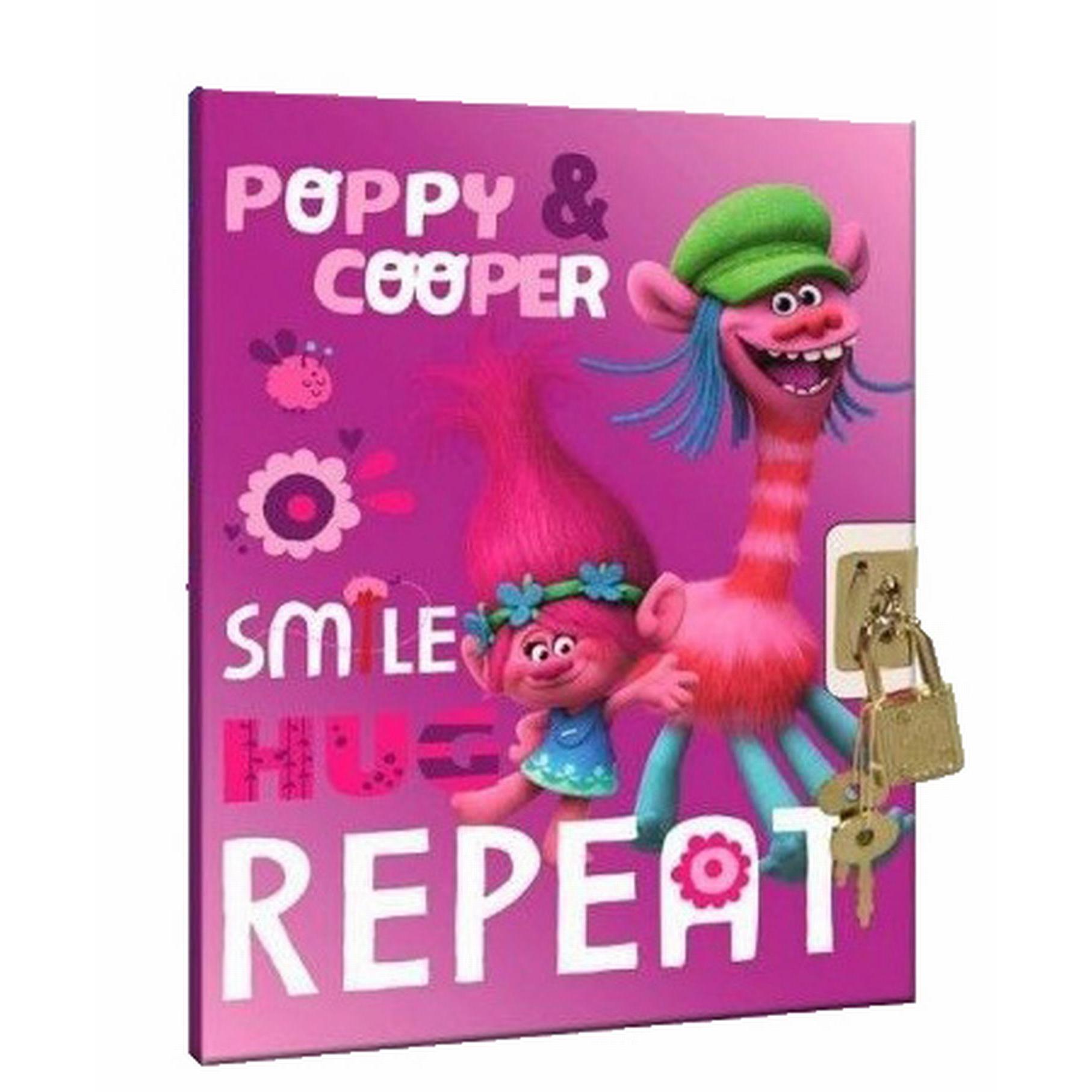 Kids Diario Candado Trolls 14.5x18.5x1cm - Papelería Infantil con Candado Seguro