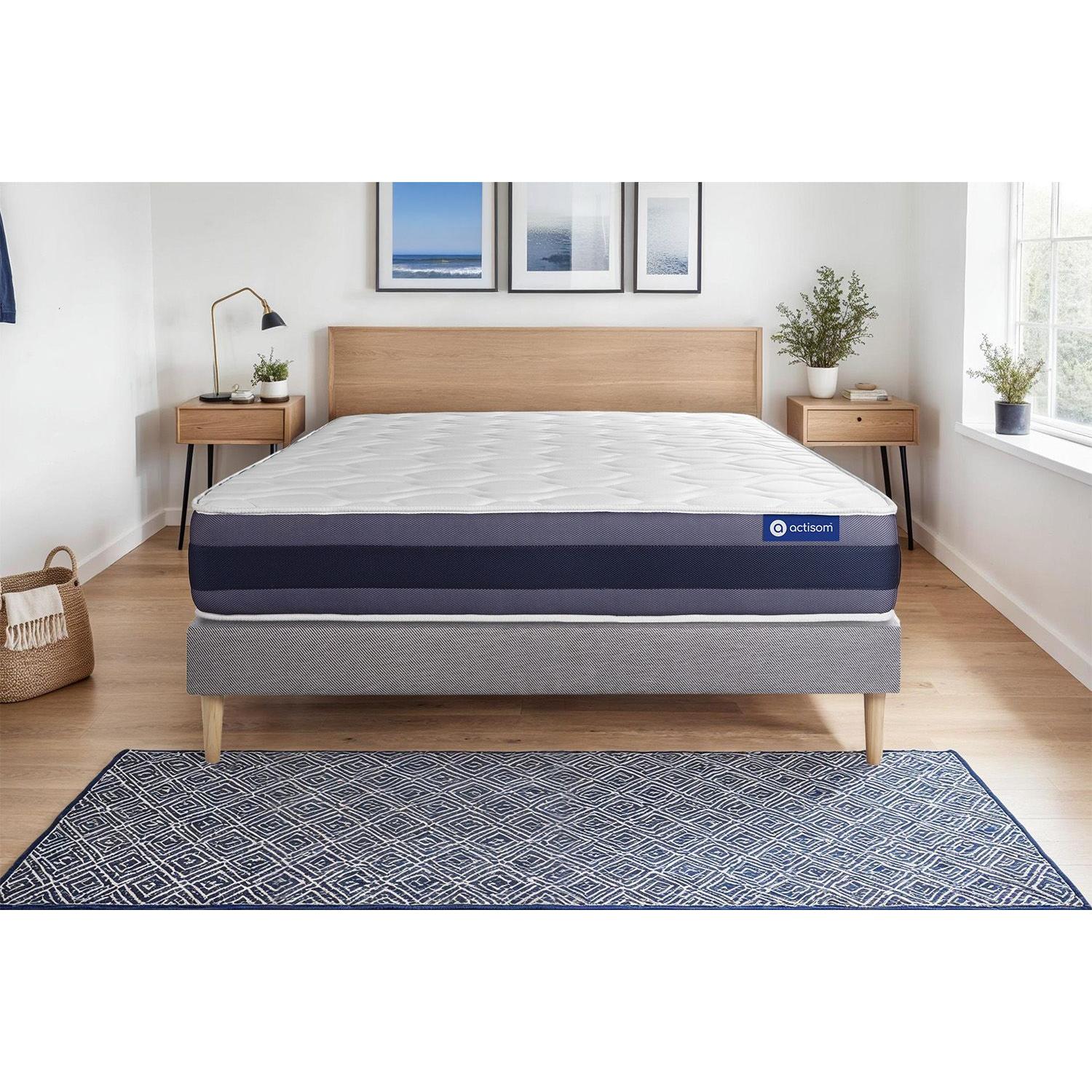 Pack colchón Actiflex morpho 120x210cm + Somier, Muelles ensacados y espuma viscoelástica, 3 zonas de confort