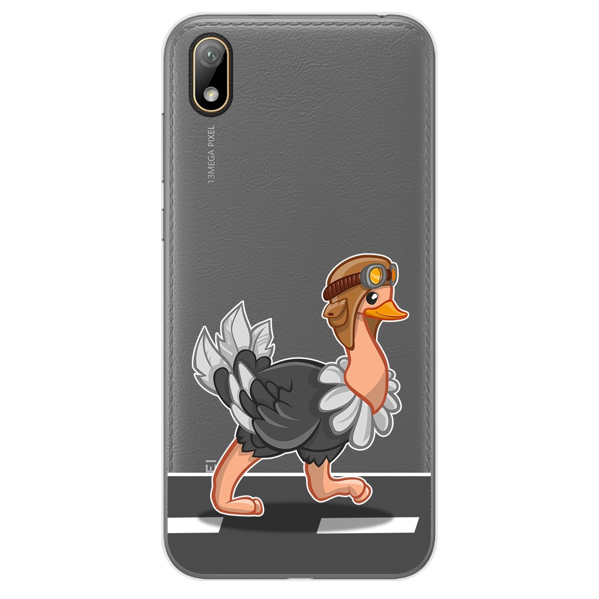 Tumundosmartphone Funda Gel Transparente para Huawei Y5 2019 diseño Avestruz Dibujos