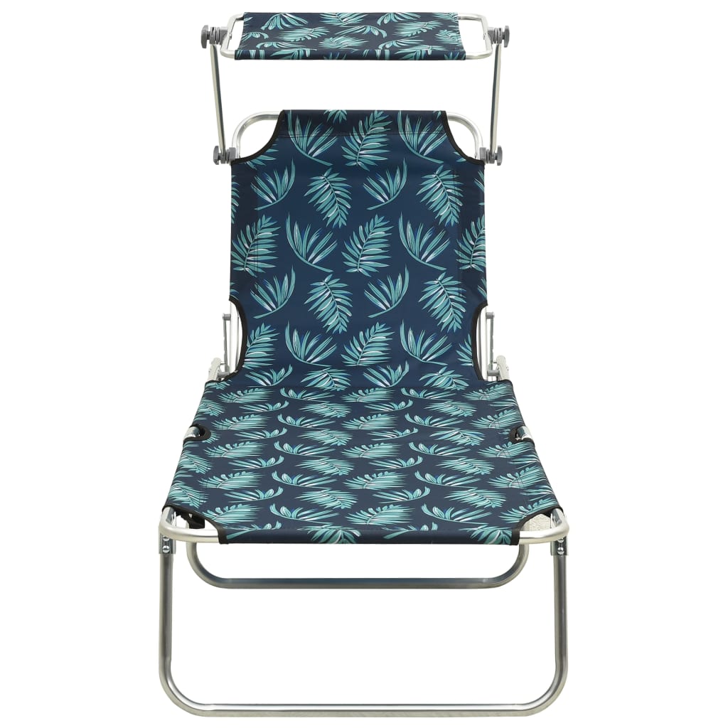 Vidaxl Tumbona Plegable con Capota de Acero y Tela Gris