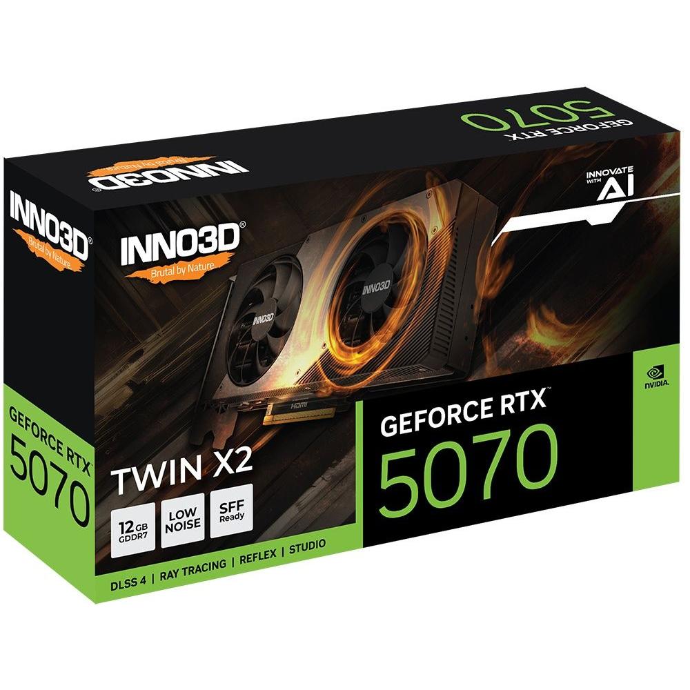 Inno3D - Tarjeta gráfica N50702-12D7-195064N para PC de alto rendimiento, soporte 4K, refrigeración eficiente y múltiples puertos de salida