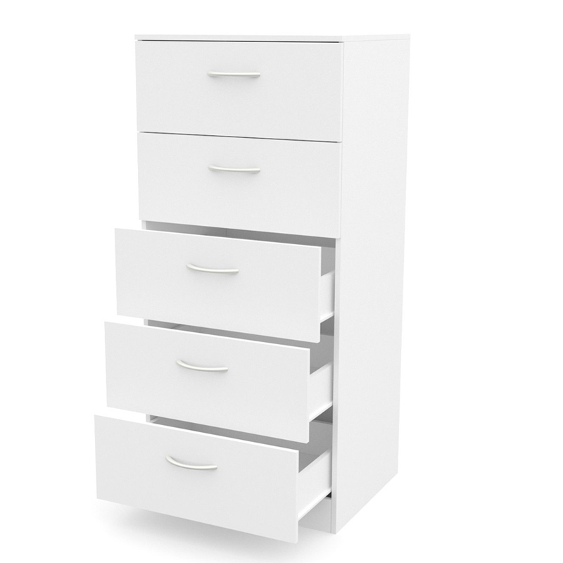 DORMIDAN- Sinfonier 5 cajones guías metálicas, cómoda Dormitorio, Altura 110cm.