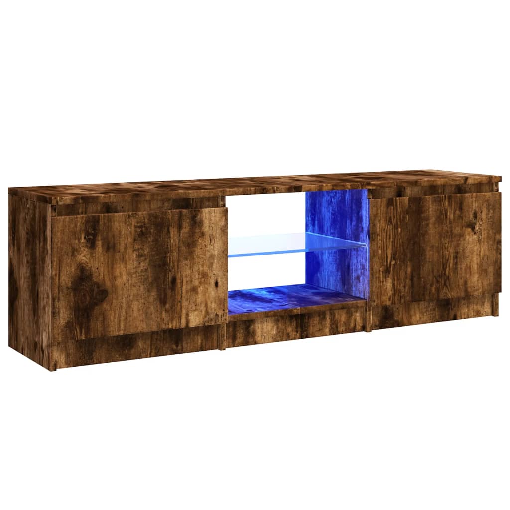 vidaXL Mueble de TV con luces LED 120x30x35,5 cm, Mueble de Salon, Mueble TV, Mueble TV salon, Mesa de TV, Mueble tele