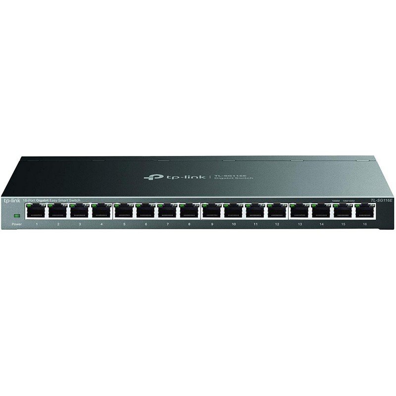 Tp-link tl-sg116e switch 16 gigabit ports 10/100/1000 mbps unmanaged metal pro