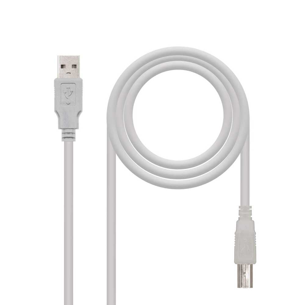 Nanocable Cable USB 2.0 Macho para Impresora Tipo A/M-B/M Negro 10.01.0102-BK 1m Compatible Epson Canon Brother HP